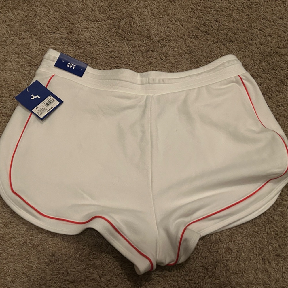 JoyLab White Athletic Shorts with Pink Trim